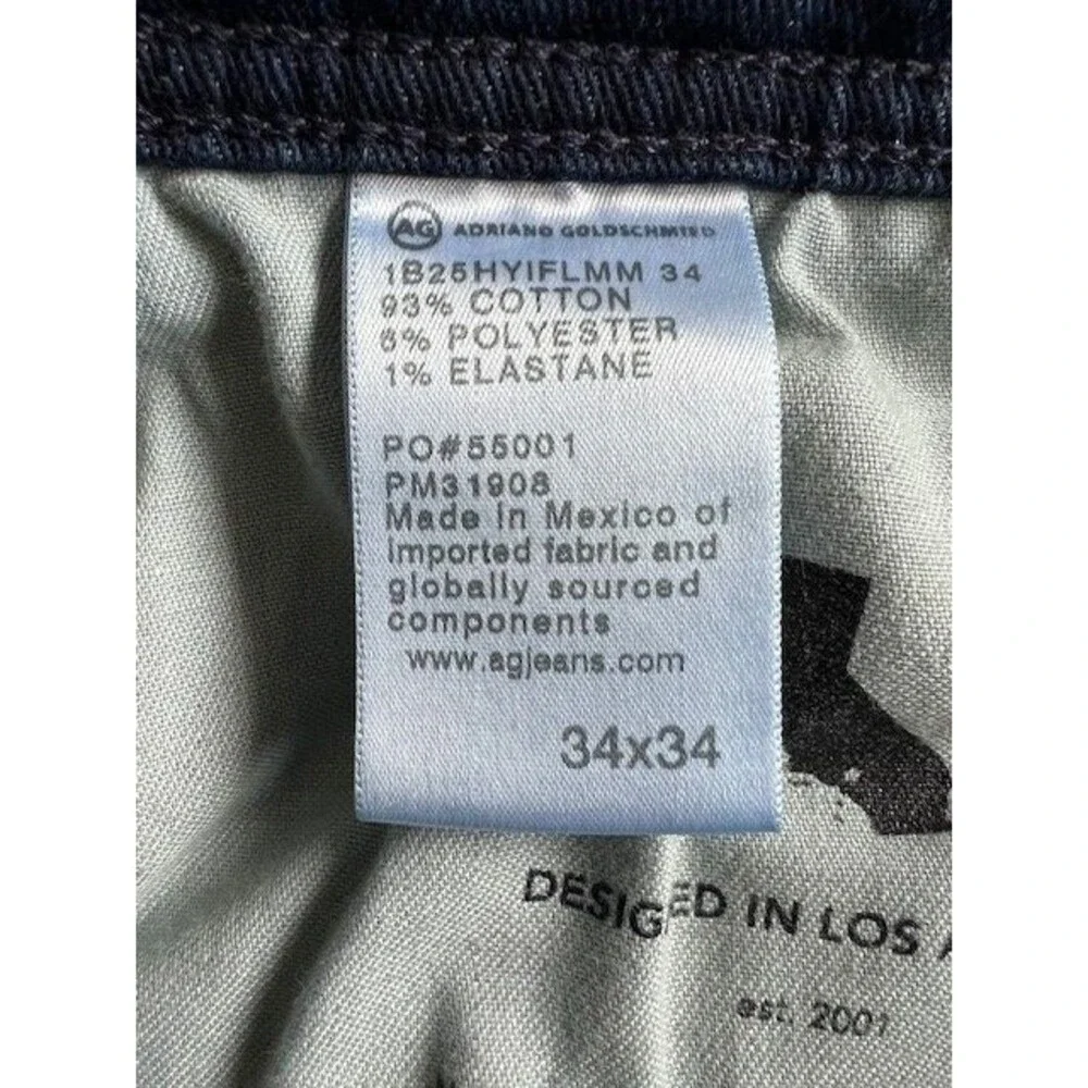 AG Adriano Goldschmied OWENS Dark Wash Mens 34X34 Straight Leg Jeans - Picture 16 of 16